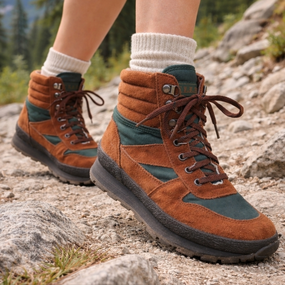 L.L. Bean Brown,  Lace Up  Vintage Hiking Boots Size 8M